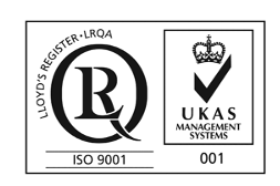 ISO 9001 LRQA / UKAS certification mark